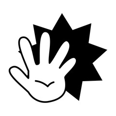 Open Hand Stop Sign Symbol Icon
