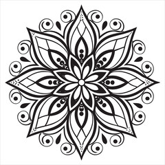 Fototapeta premium Circular pattern in the form of a mandala. Mehndi style. Decorative pattern in oriental style. Coloring book page. mandala post . mandala 
