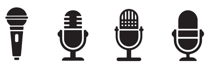 Microphone vector icon set . Different microphone collection . eps 10