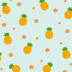 과일 일러스트 꽃 패턴 배경