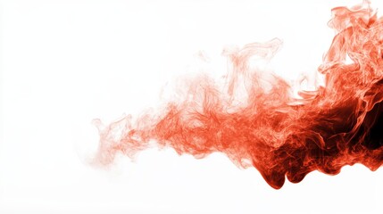 fire flame. cut out. Over white Studio Background.
