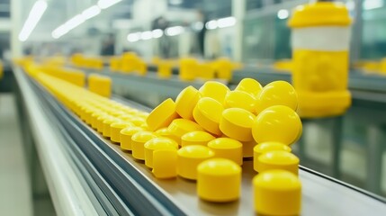 pharmacy pills in modern industry productional line.