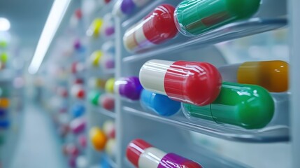 pharmacy pills in modern industry productional line.