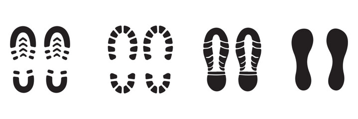 footprint icon. foot tracks icon .  Footprint Vector Illustration Set Silhouette | Shoe, Paw, and Barefoot Print Icons Footprint Vector Illustration Set Silhouette . 