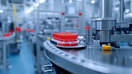 pharmacy pills in modern industry productional line.