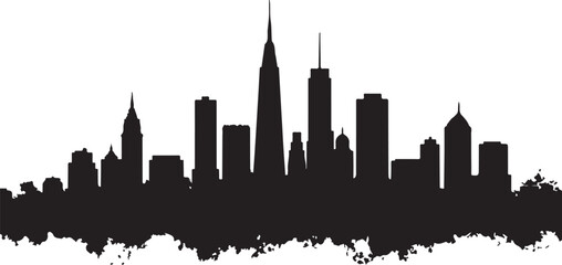 Fototapeta premium Modern City Skyline Silhouette Set