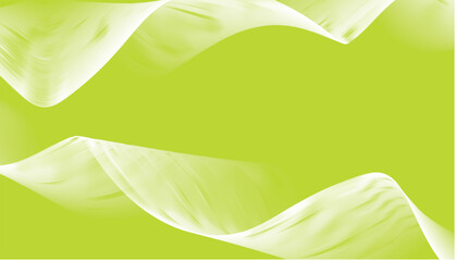 Abstract vector background with smooth white wave shapes flowing over a bright green backdrop, creating a clean and modern design.