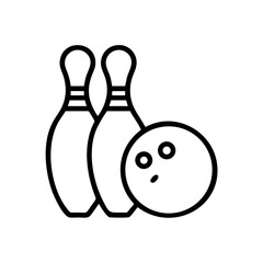 Icon of a bowling ball and pins representing the sport