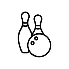 Icon of a bowling ball and pins representing the sport