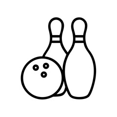 Icon of a bowling ball and pins representing the sport