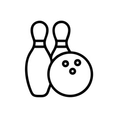 Icon of a bowling ball and pins representing the sport