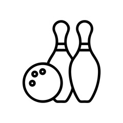 Icon of a bowling ball and pins representing the sport