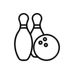 Icon of a bowling ball and pins representing the sport