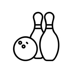 Icon of a bowling ball and pins representing the sport