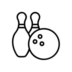 Icon of a bowling ball and pins representing the sport