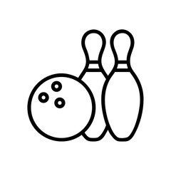 Icon of a bowling ball and pins representing the sport