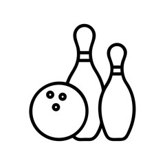 Icon of a bowling ball and pins representing the sport