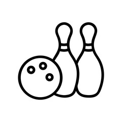 Icon of a bowling ball and pins representing the sport