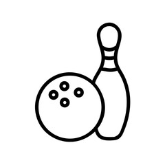 Icon of a bowling ball and pins representing the sport