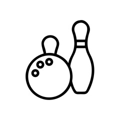 Icon of a bowling ball and pins representing the sport