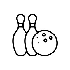 Icon of a bowling ball and pins representing the sport