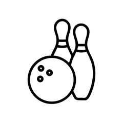 Icon of a bowling ball and pins representing the sport