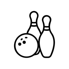 Icon of a bowling ball and pins representing the sport