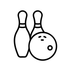 Icon of a bowling ball and pins representing the sport