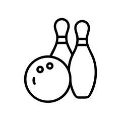 Icon of a bowling ball and pins representing the sport