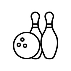 Icon of a bowling ball and pins representing the sport