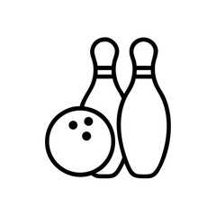Icon of a bowling ball and pins representing the sport