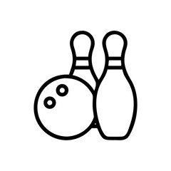 Icon of a bowling ball and pins representing the sport