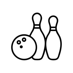 Icon of a bowling ball and pins representing the sport