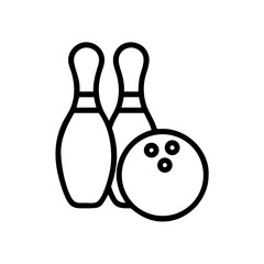 Icon of a bowling ball and pins representing the sport