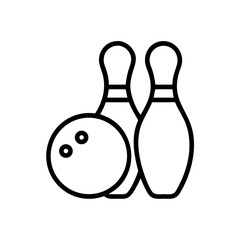 Icon of a bowling ball and pins representing the sport