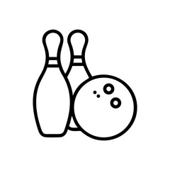 Icon of a bowling ball and pins representing the sport