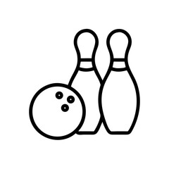 Icon of a bowling ball and pins representing the sport