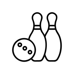 Icon of a bowling ball and pins representing the sport