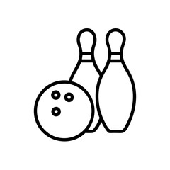 Icon of a bowling ball and pins representing the sport