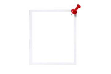 赤い画鋲で留められたポラロイド写真の画像合成用フレーム