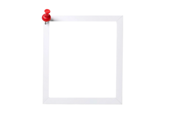 赤い画鋲で留められたポラロイド写真の画像合成用フレーム