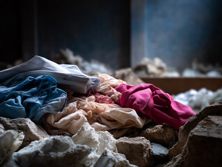Pile of Rotting Clothes in Forgotten Corner