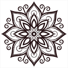 Circular pattern in the form of a mandala. Mehndi style. Decorative pattern in oriental style. Coloring book page. mandala post . mandala 