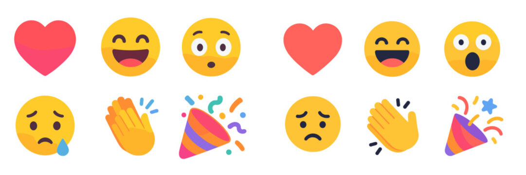 Collection of colorful emojis expressing various emotions and reactions suitable for digital communication