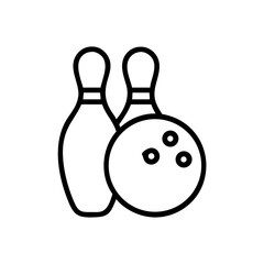 Icon of a bowling ball and pins representing the sport