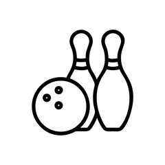 Icon of a bowling ball and pins representing the sport
