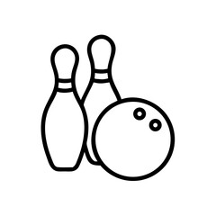 Icon of a bowling ball and pins representing the sport
