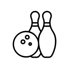 Icon of a bowling ball and pins representing the sport