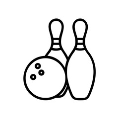 Icon of a bowling ball and pins representing the sport