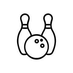 Icon of a bowling ball and pins representing the sport